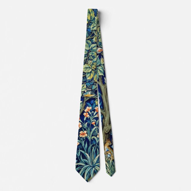Tiere und Blume, Wald, William Morris Krawatte (Vorderseite)