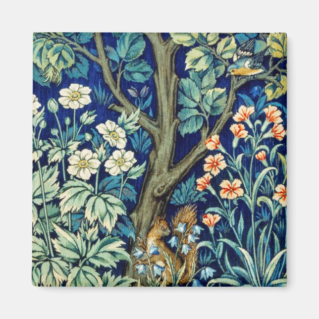 Tiere und Blume, Wald, William Morris Magnet (Vorne)