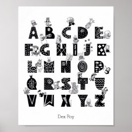 Tiere und Maßnahmen Alphabet Educational Kinderzim Poster
