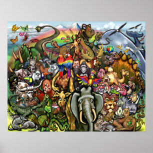 Tiere und Tiere Poster