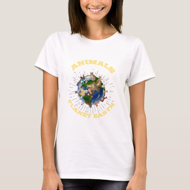 Tiere unsere Nachbarn auf Planeten-Erde T-Shirt (Vorderseite)