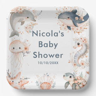 Tiere unter dem Meer - Babyparty Pappteller
