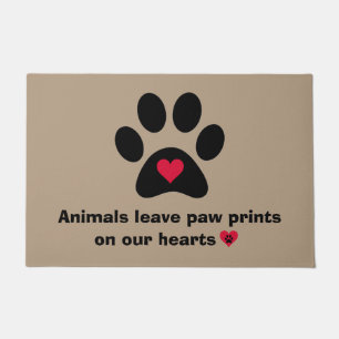"Tiere Verließ Paw Prints auf unseren Herzen..." Fußmatte