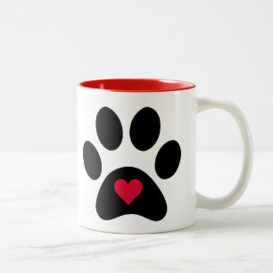 "Tiere Verließ Paw Prints auf unseren Herzen..." Zweifarbige Tasse