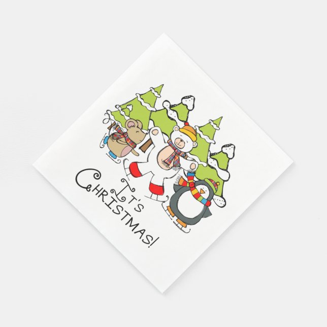 Tiere Weihnachten Serviette (Ecke)