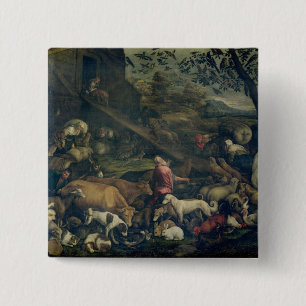 Tiere, welche die Arche (Öl, kommen auf Leinwand) Button