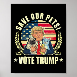 Tiere wieder sicher machen Wähle Trump Vance Wahl Poster