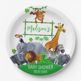 Tiere Wild One Jungle Grüne Safari Winter Pappteller