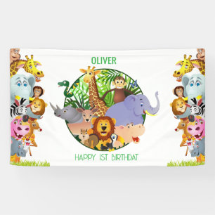 Tiere Wild-One-Jungle-Safari Für Kinder Banner