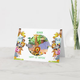 Tiere Wild-One-Jungle-Safari Für Kinder Dankeskarte
