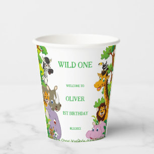 Tiere Wild-One-Jungle-Safari Für Kinder Pappbecher