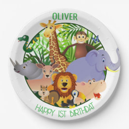 Tiere Wild-One-Jungle-Safari Für Kinder Pappteller
