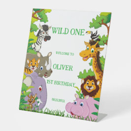 Tiere Wild-One-Jungle-Safari Für Kinder Sockelschild