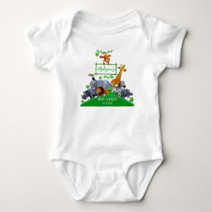 Tiere Wilde Eins Dschungel Grün Safari Winter Baby Strampler