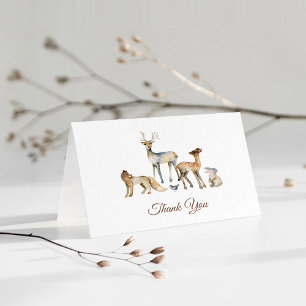 Tiere Woodland Babydusche Dankeskarte