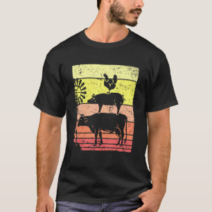 Tiere züchten Retro-Landwirt T-Shirt