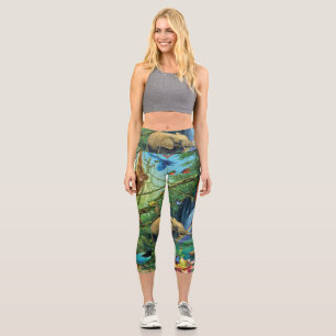 Tiere zusammen werfen Kissen Capri Leggings