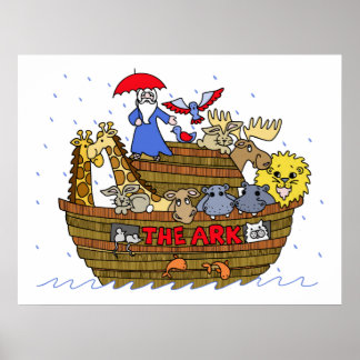 Tiere zwei von zwei auf Noahs Arche Poster