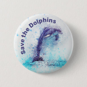 Tierechten-Delfinschutz-Knopf Pin Button
