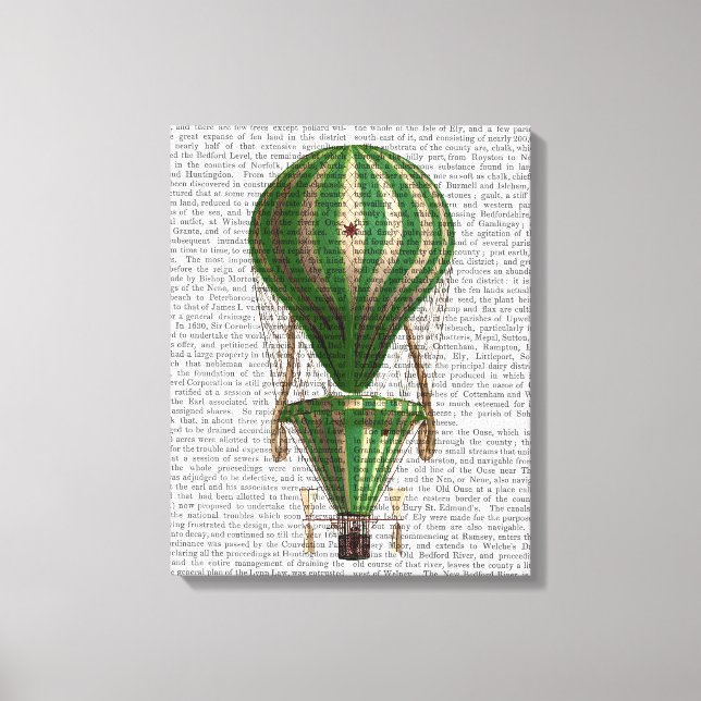 Tiered Hot Air Ballon Green Leinwanddruck (Vorderseite)