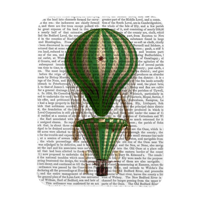 Tiered Hot Air Ballon Green Magnet (Vertikal)