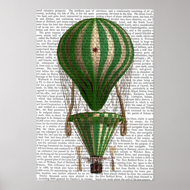Tiered Hot Air Ballon Green Poster (Vorne)