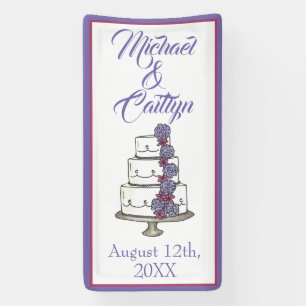 Tiered Lila Floral Wedding Cake Brautparty Banner
