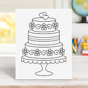 Tiered Wedding Cake Coloring Page Gummistempel