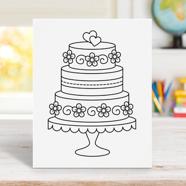 Tiered Wedding Cake Coloring Page Poster (Von Creator hochgeladen)
