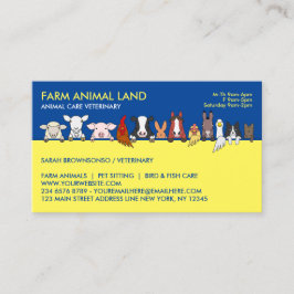 Tierernennung für Navy Yellow Farm Veterinary Visitenkarte