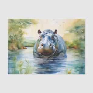 Tierfarbe Hippopotamus Seidenpapier