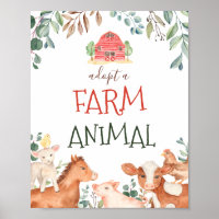 Tierfarm Adoptieren Schild Streichelzoo-Party