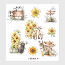 Tierfarm Sonnenblumen Scrapbook Brieffreund Aufkleber