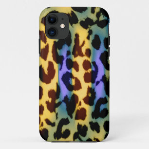 Tierfell Leopardenfell Retro bunte 3 iPhone 11 Hülle