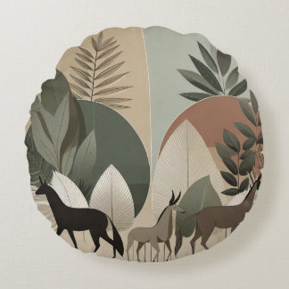Tierflache Kunst - Rundkissen Rundes Kissen