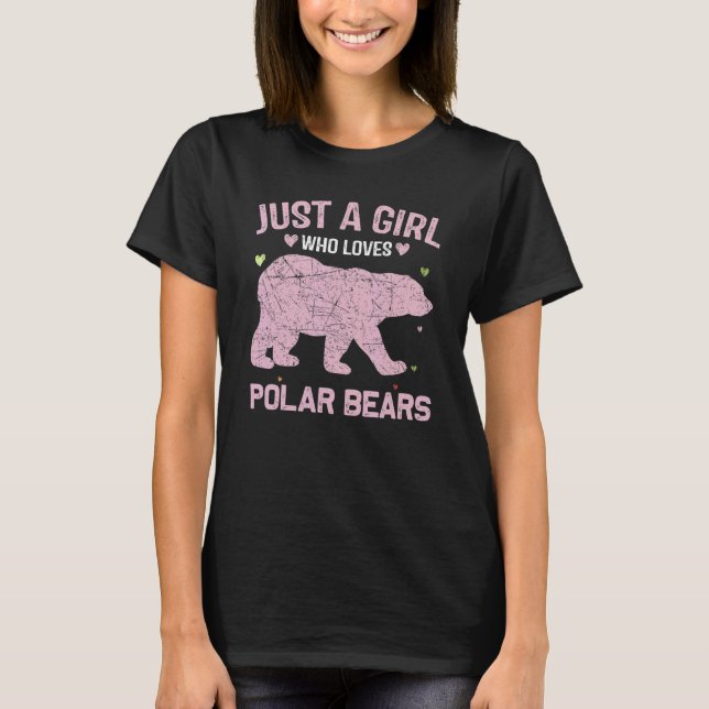 Tierfrauen nur ein Mädchen, das Eisbären Liebe T-Shirt (Vorderseite)