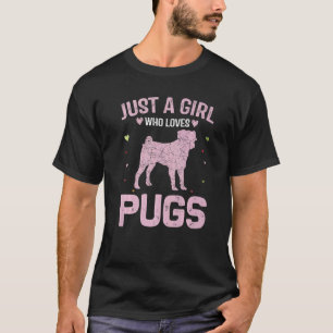 Tierfrauen nur ein Mädchen, das Möpsen Liebe T-Shirt