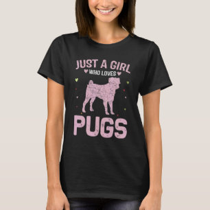 Tierfrauen nur ein Mädchen, das Möpsen Liebe T-Shirt