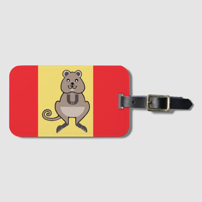 Tierfreund - Happy QUOKKA - Marsupial - Australien Gepäckanhänger (Vorderseite (Horizontal))