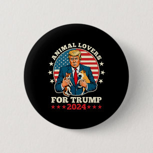 Tierfreunde für Trump 2024 Katzen- und Hundekampag Button