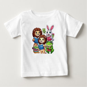 Tierfreunde und -bücher für kleine Lernende Baby T-shirt