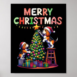 Tierfreunde Weihnachten Beagle Hunde Christi dekor Poster