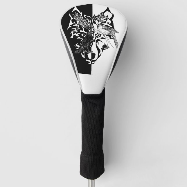 Tierführer in Schwarz-Weiß Golf Head Cover Golf Headcover (Vorderseite)