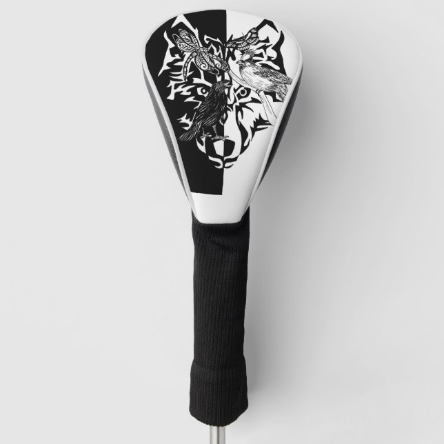 Tierführer in Schwarz-Weiß Golf Head Cover Golf Headcover (Vorderseite)