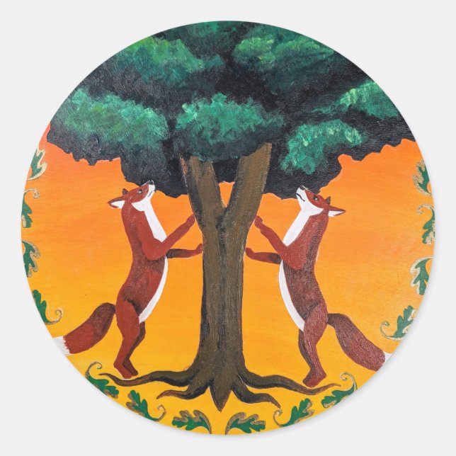 Tierführerheitszeichen: Fox Runder Aufkleber (Vorderseite)