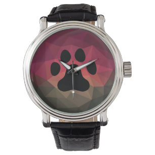Tierfußabdruck, Tierpfoten, geometrische Gestaltun Armbanduhr