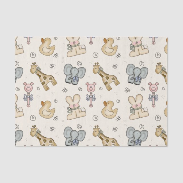 Tierfutter für Jungtiere, Schweine-Enten-Giraffe Seidenpapier (Vorderseite)