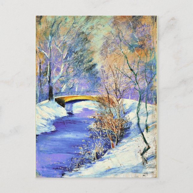 Tiergarten im Winter, berühmtes Gemälde, Postkarte (Vorderseite)