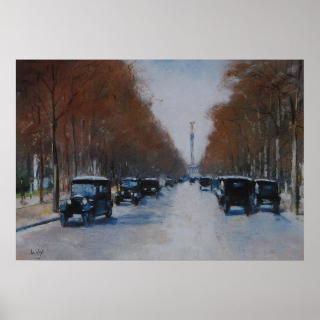 Tiergartenallee mit Siegessäule Poster (Vorne)