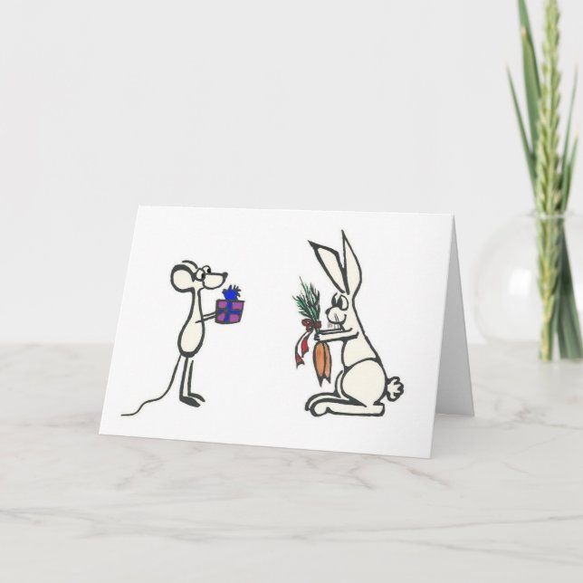 Tiergeschenk-Austausch-kundenspezifische Feiertagskarte (Vorderseite)